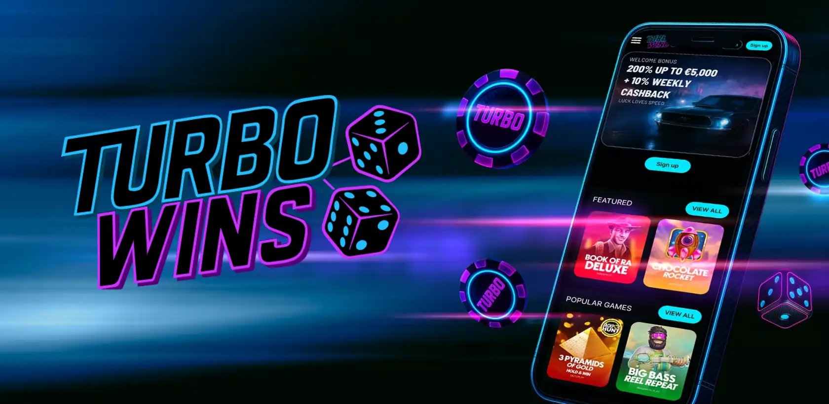 Capture d'écran de l'app TurboWins Casino